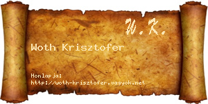 Woth Krisztofer névjegykártya